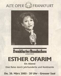 Esther Ofarim - Concert Frankfurt