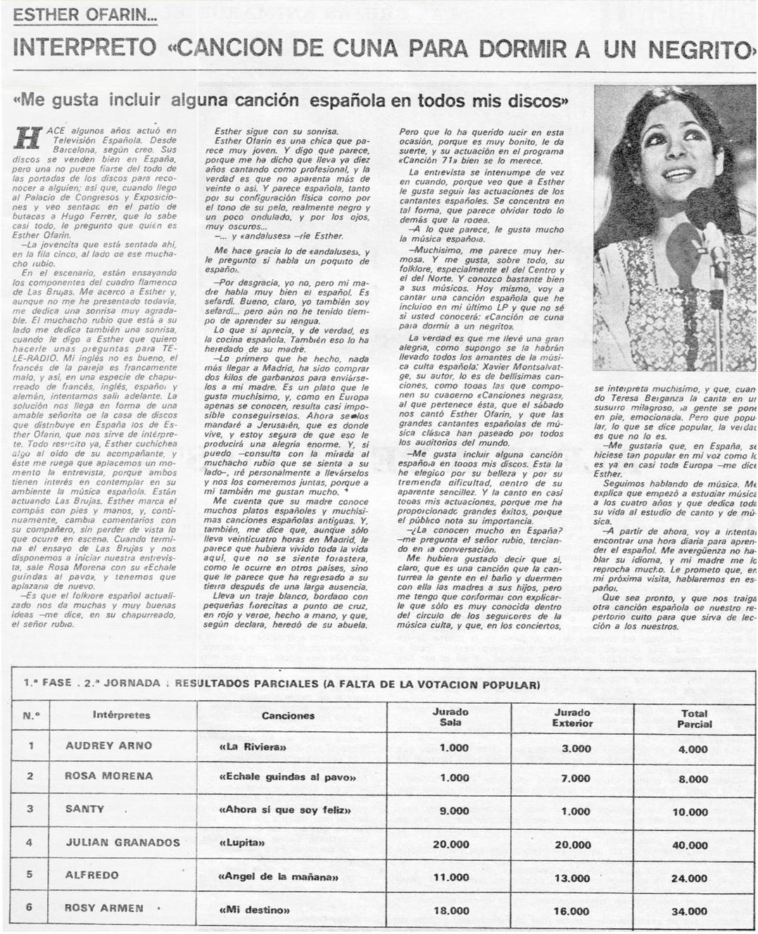 Spanish article from TELE RADIO - 1971