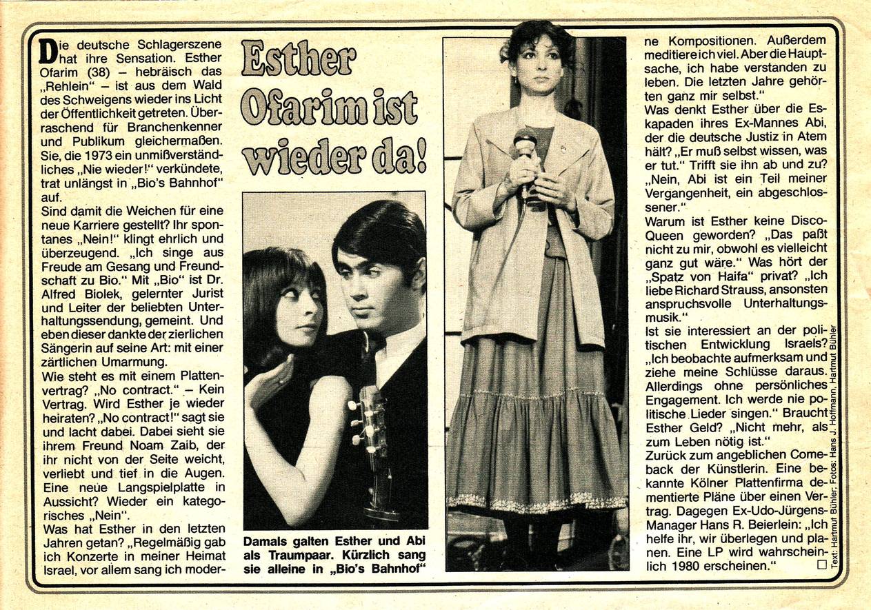 article about Esther Ofarim